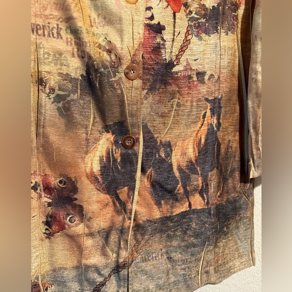 DB SPORT Jacket Size Small Longline‎ Horse Butterflies Boho Floral Vintage - Picture 3 of 9